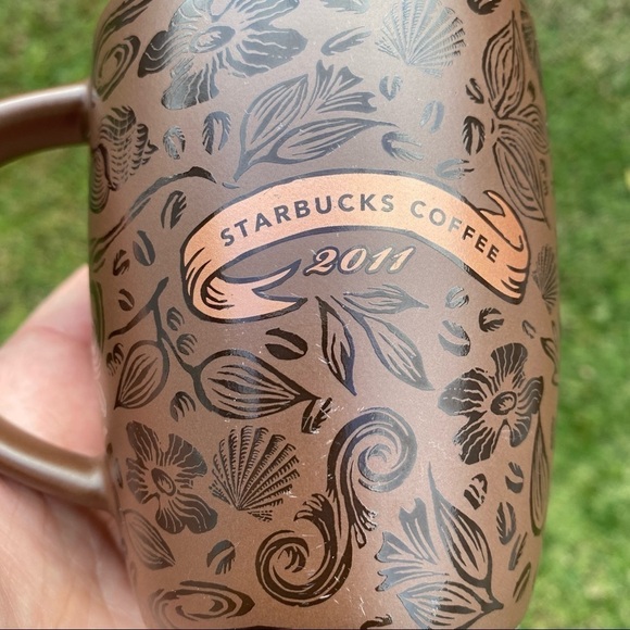 Starbucks Coffee 2011 Brown Copper Split Tail Siren Mermaid Anniversary Mug 12oz - Picture 8 of 10